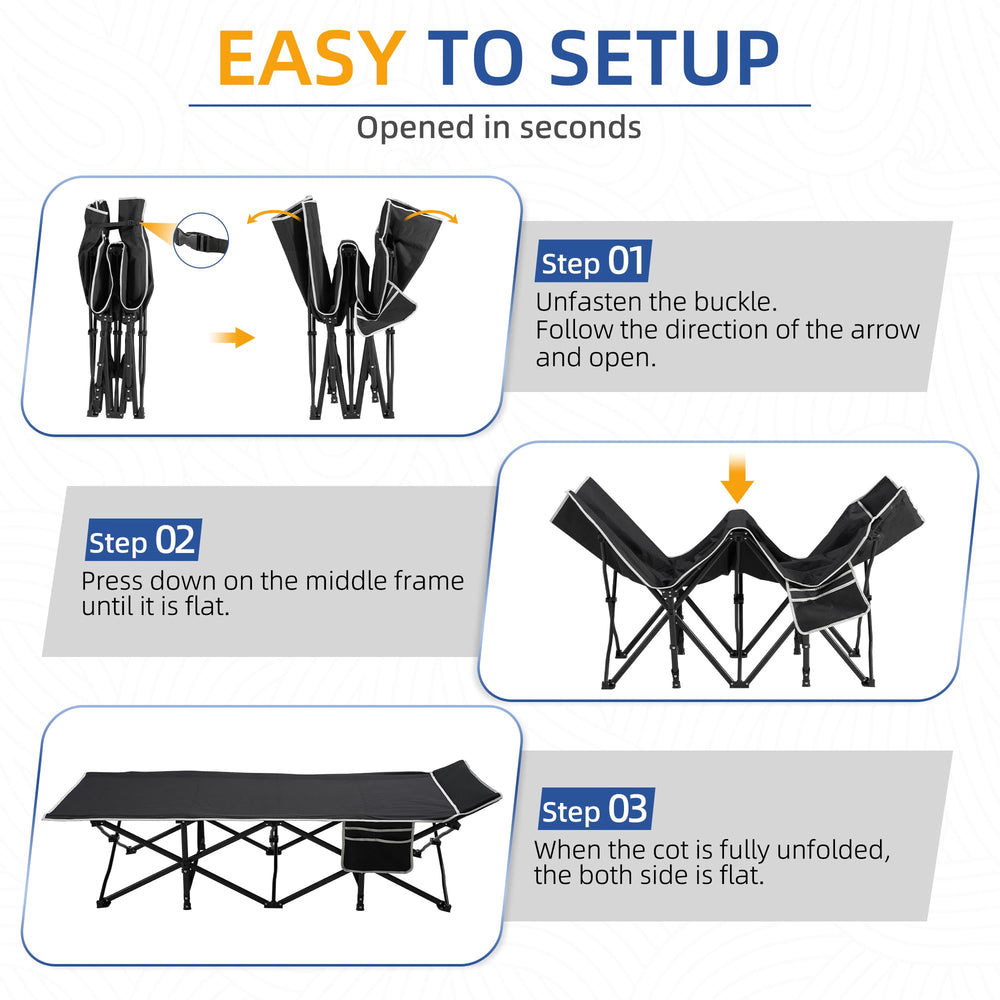 HABUTWAY camping cot great for camping, RV trips, beach and office naps.