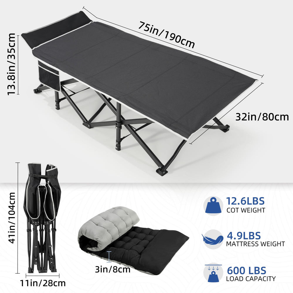 HABUTWAY heavy-duty carbon steel frame provides sturdy support outdoors.