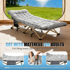 HABUTWAY camping cot removable mattress for breathable comfort and heat relief