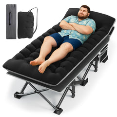 HABUTWAY camping cot with mattress for a comfortable outdoor night.