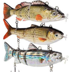 HADORAM robotic swimming lure front view with realistic finish to entice bass and trout.