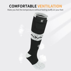 Haeglauv heated socks with two batteries deliver long lasting warmth on cold hikes.