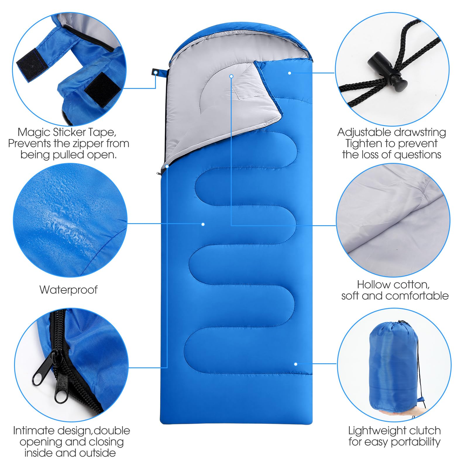 Hahafelt waterproof polyester shell protects sleepers in damp or windy nights.