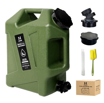 HAIGE 5-gallon water jug with spigot for easy camping dispensing.