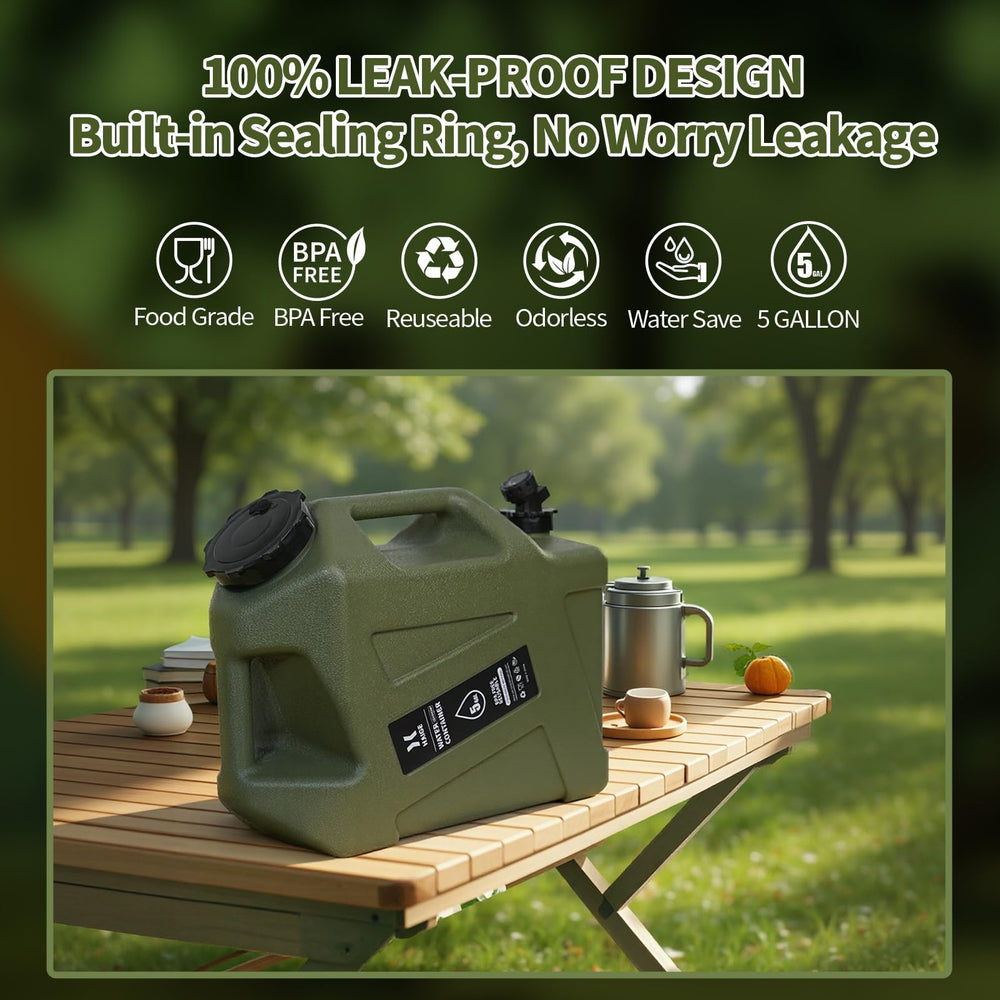 HAIGE leak-proof spigot prevents spills during transport and outdoor use.