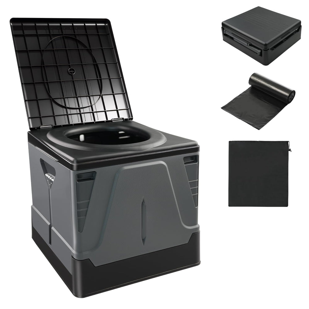HAIGE XL portable toilet folded compact for backpack travel.