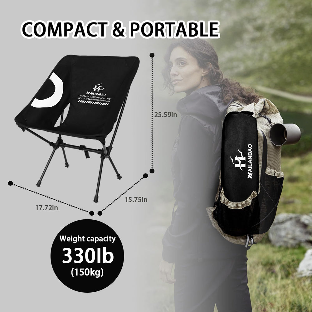 Hailanbao folding chair aerospace-frame emphasizes rugged durability for camping.