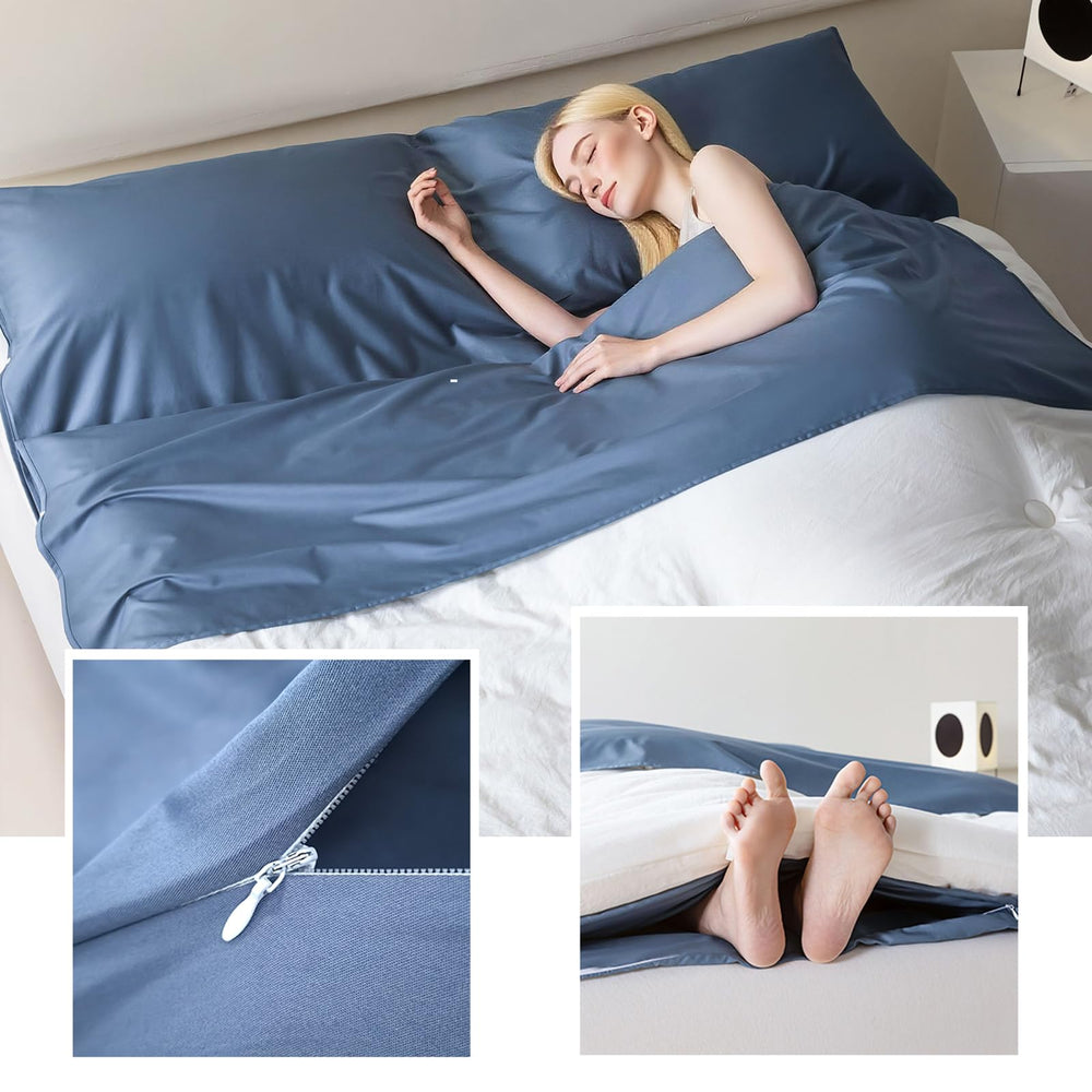 Hailyuwl sleeping liner ample space offers comfortable room for single or double use.