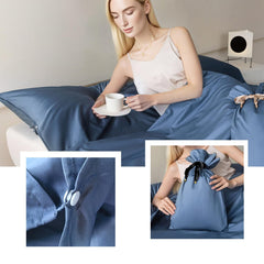 Hailyuwl sleeping liner packs into compact carry pouch for convenient backpacking.