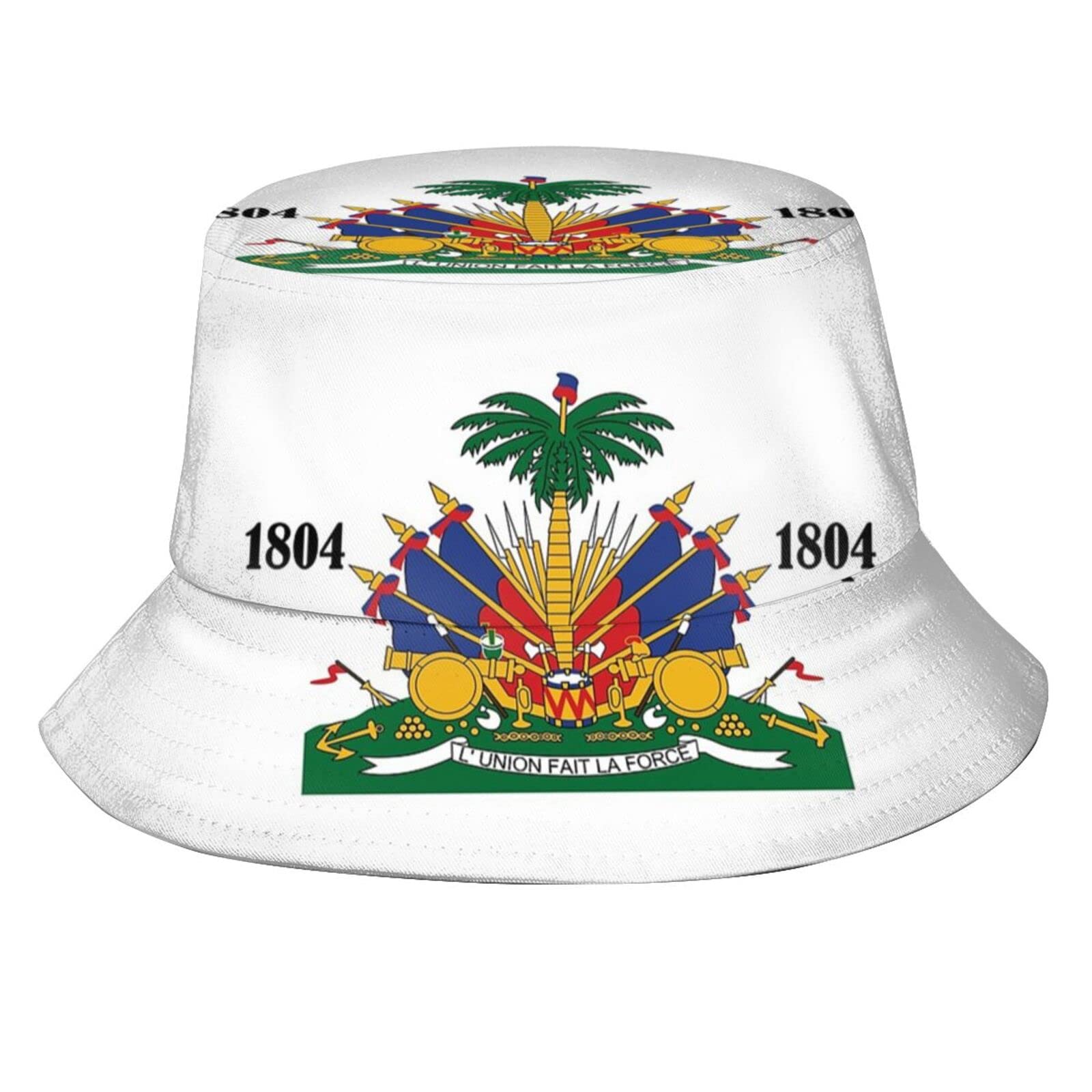 Funny Haiti flag bucket hat - unisex front view