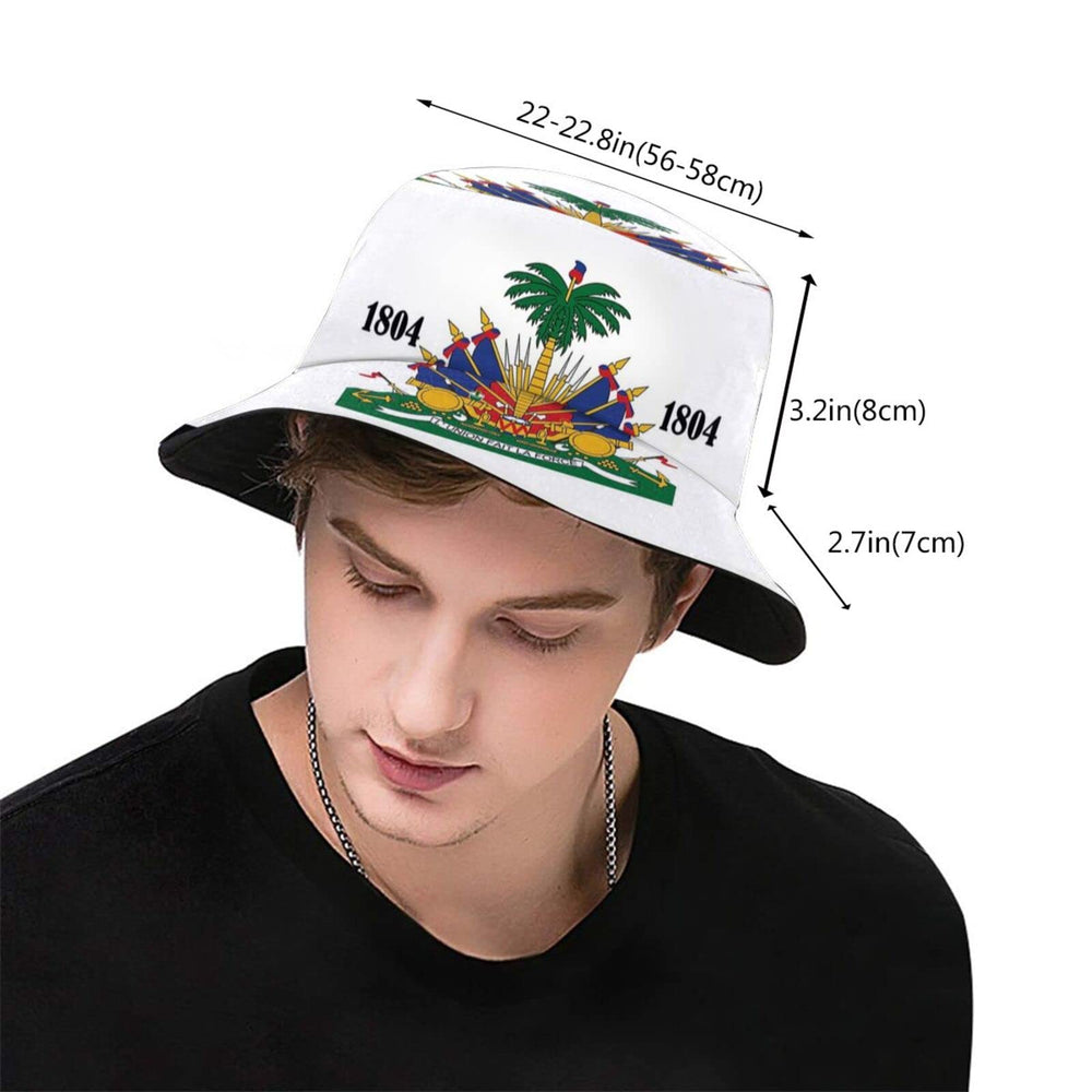 Breathable 100% polyester Haiti flag hat close-up