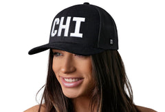 HAKA Chicago Black Trucker Hat mesh detail for cooling airflow.