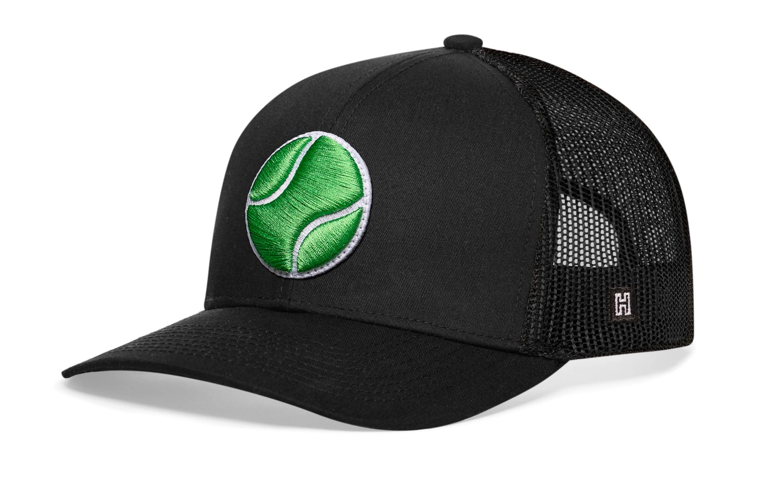 HAKA mesh-back trucker hat with breathable design for comfort in heat.