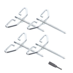 HAKIDZEL electric ice anchor securing an ice shelter on firm ice