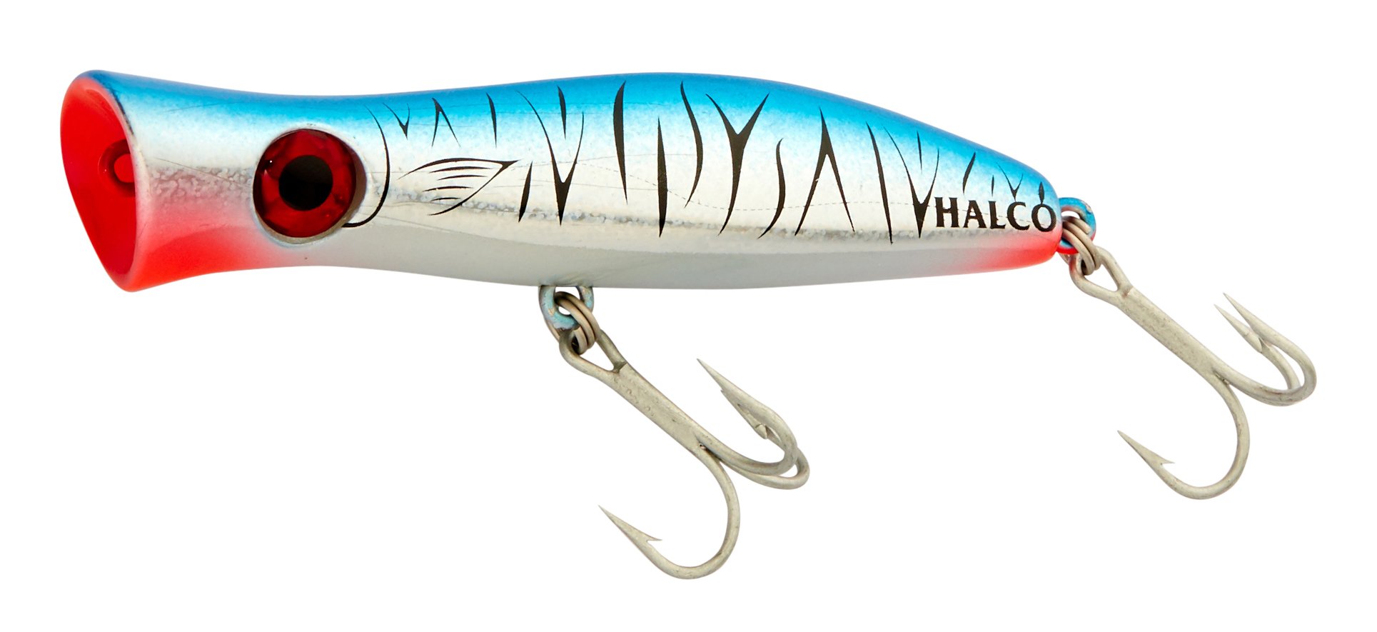 Halco Roosta Popper 105 H57 lure for topwater surface strikes.