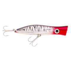 Halco Roosta Popper 135 Chrome Tiger image showing topwater action