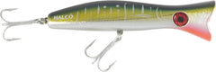 Halco Roosta Popper 160 Yellowfin in action draws surface strikes
