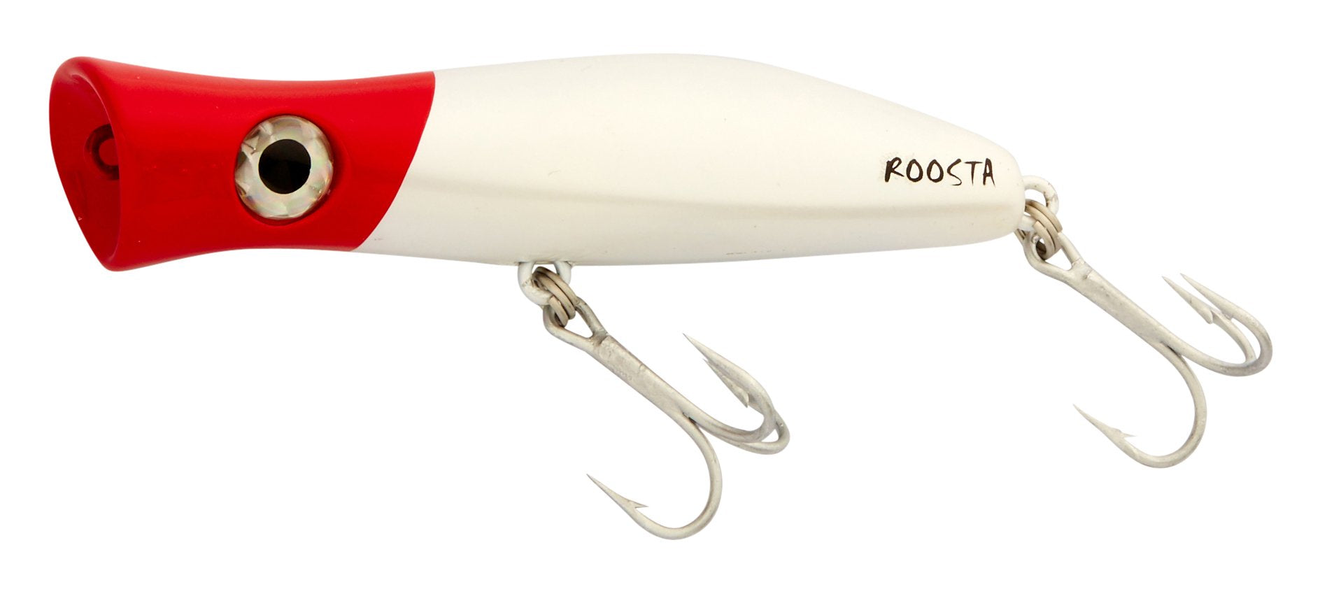 Halco Roosta Popper white/redhead 105mm ideal for surface pops and enticing strikes