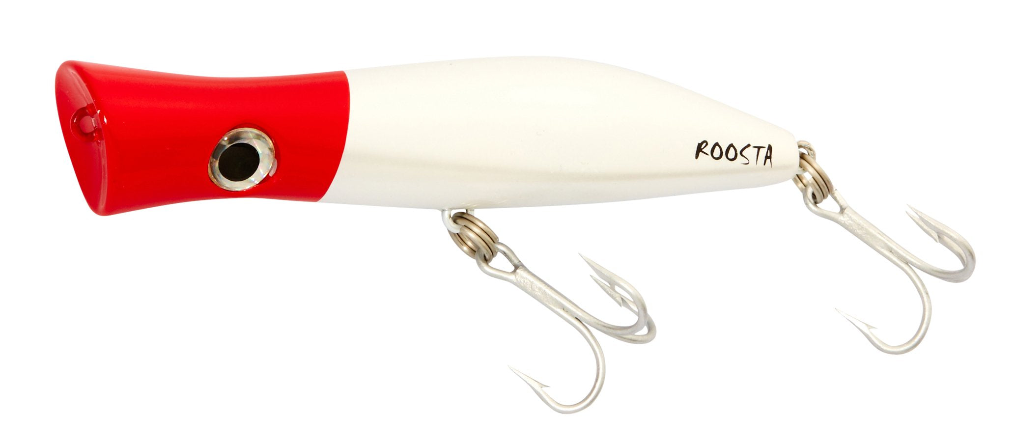 Halco RP135 H53 Roosta Popper White Redhead, ideal for surface strikes and topwater action