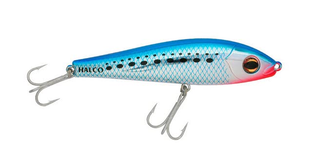 Halco Slidog 125 lure in pilchard color showing compact body for shallow and midwater fishing