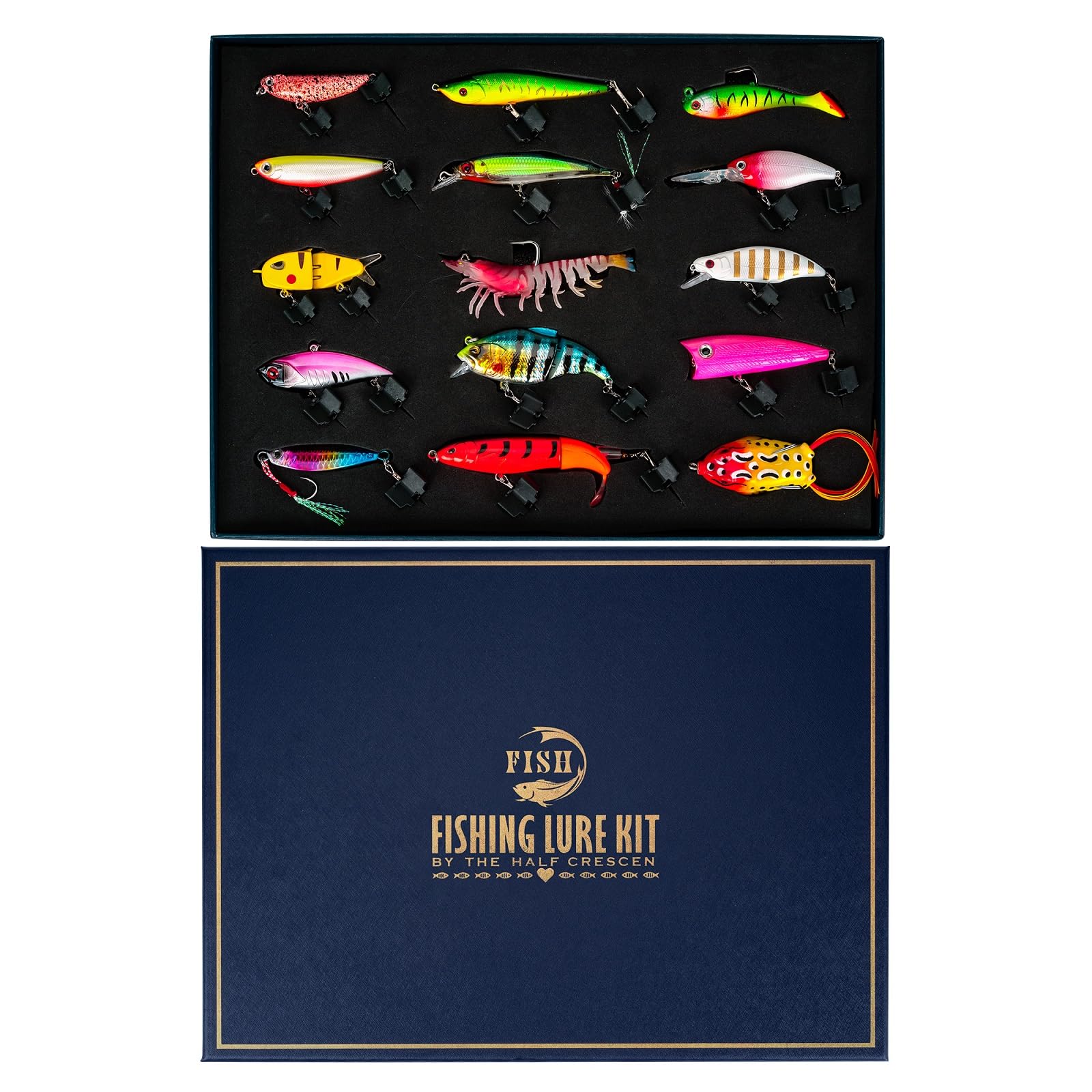 Gift packaging for HALF CRESCEN fishing lures kit