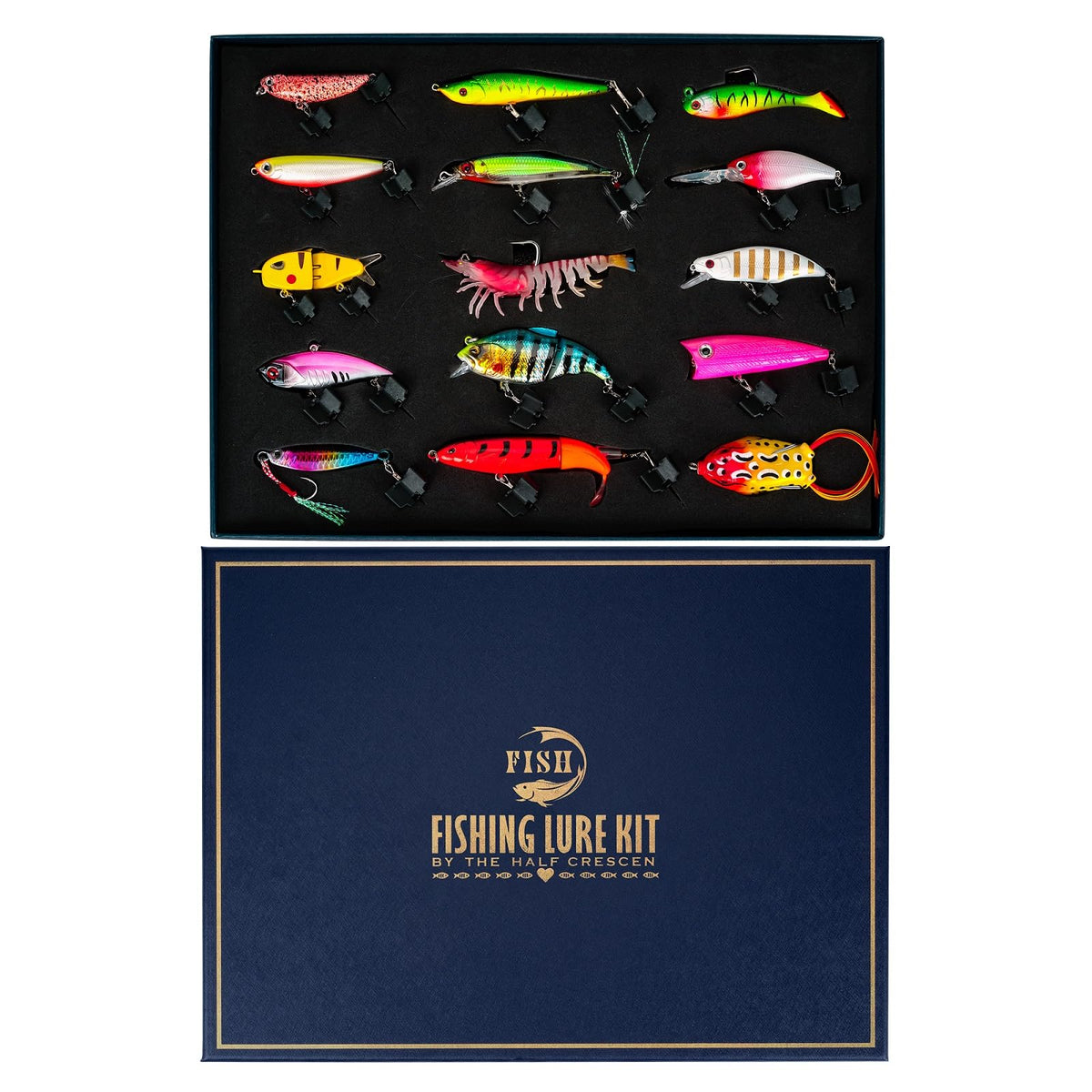 Gift packaging for HALF CRESCEN fishing lures kit