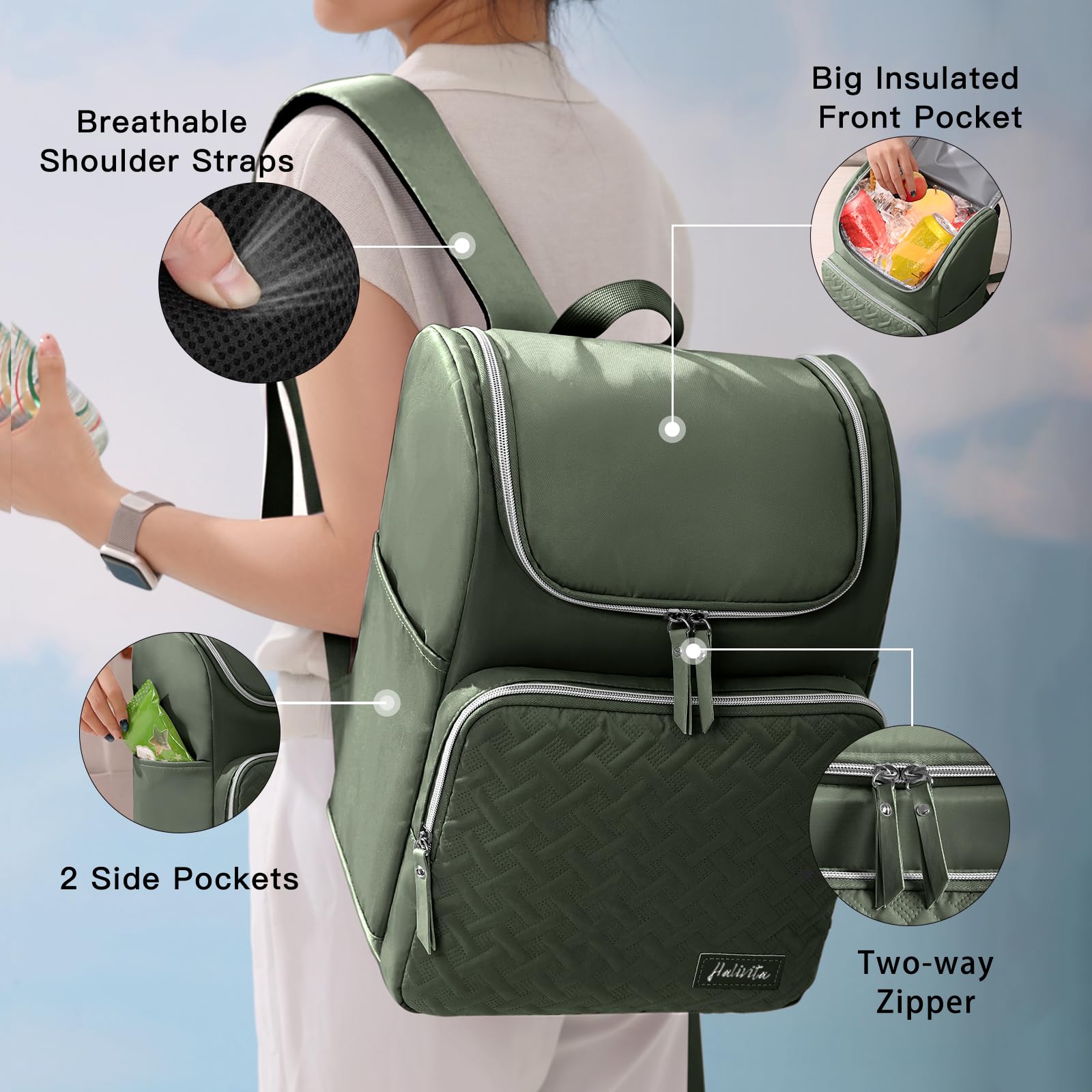 Halivita Cooler Backpack ultra-light design eases long hikes and daily commutes.