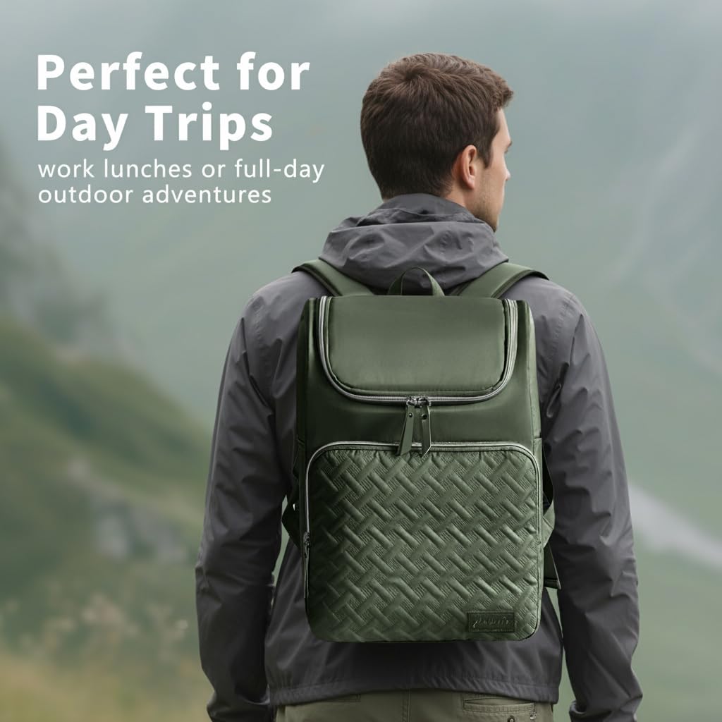Halivita Cooler Backpack waterproof polyester protects contents during rain or splashes.