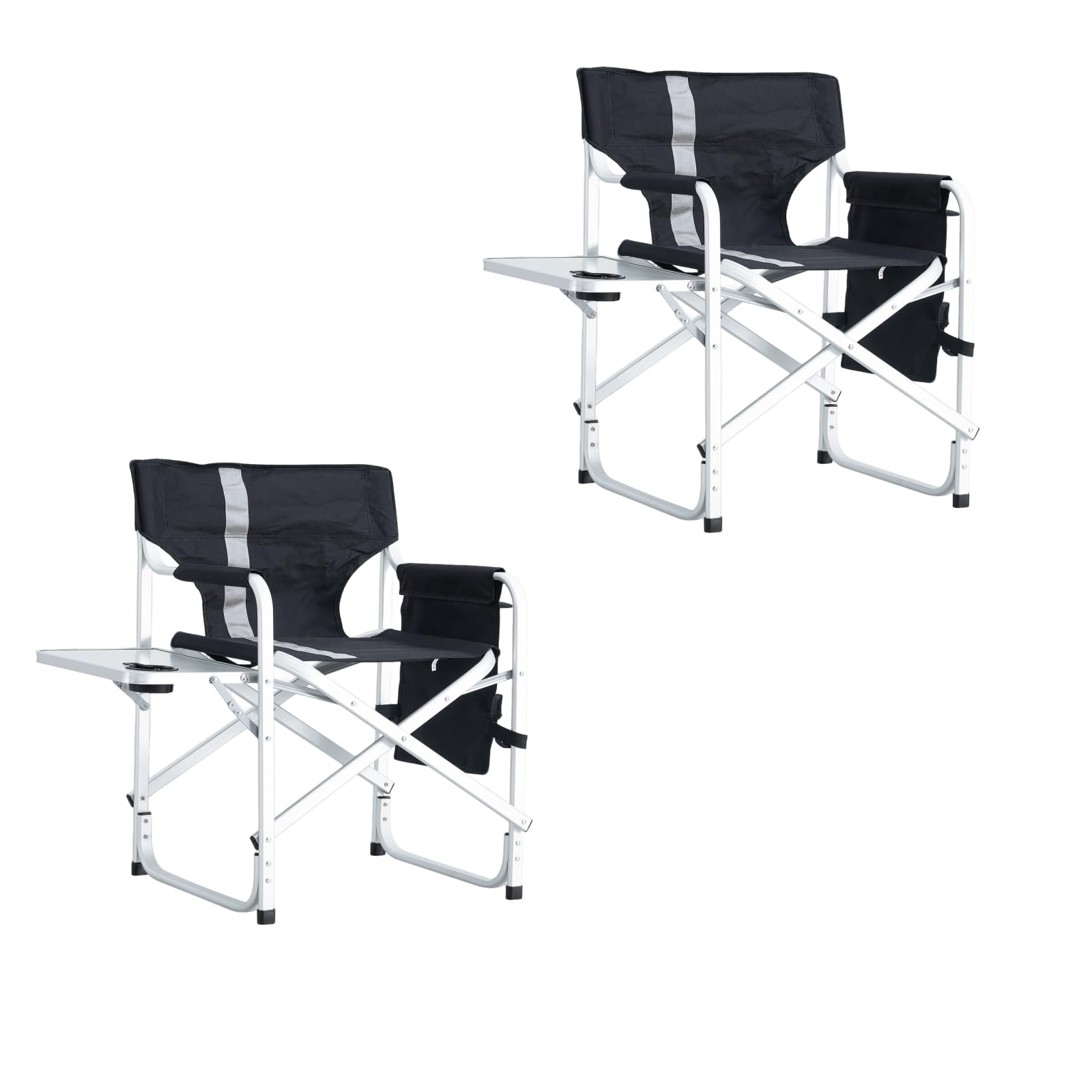 Hallohi camping director's chair with aluminum frame offers sturdy outdoor seating.