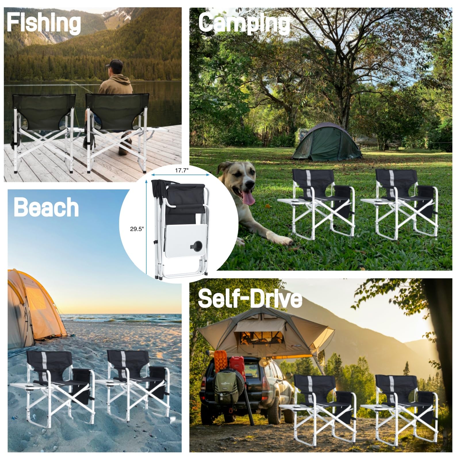 Hallohi portable chair weighs about 7.7 pounds per unit for easy carry.