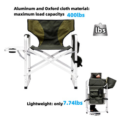  HALLOHII director's chair features oxford fabric for durable comfort.