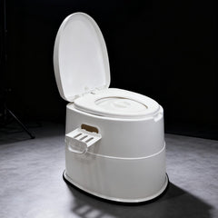 HALLOHII portable toilet features easy install for indoors and outdoors.