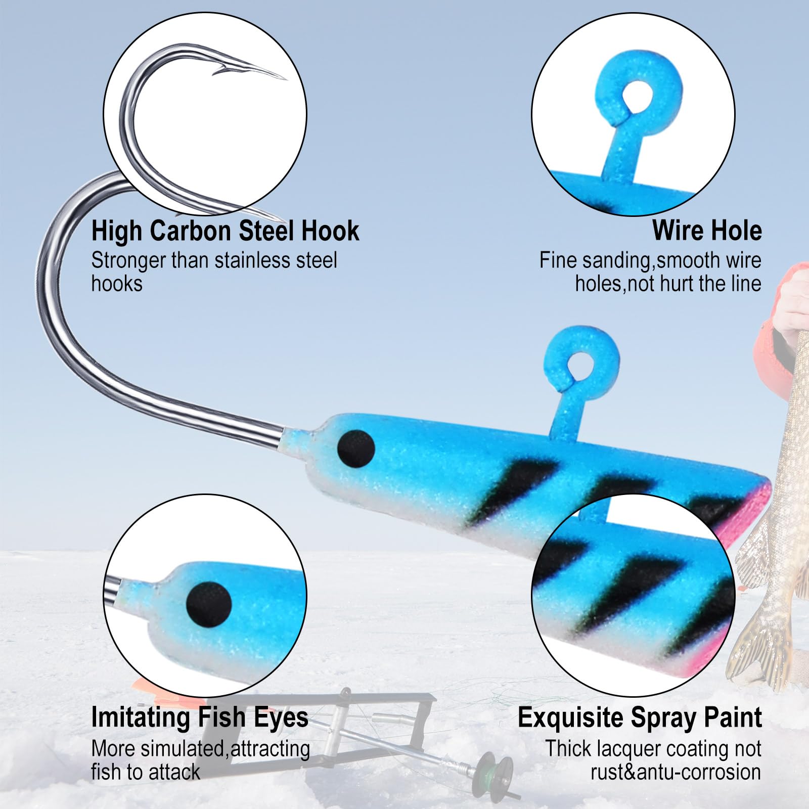 Halloscume high-carbon-steel jig shown for durable tackle.