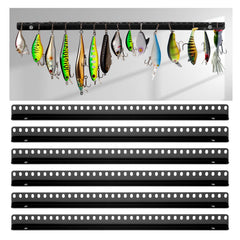 Halloscume 6 piece fishing lure display rack mounted on wall