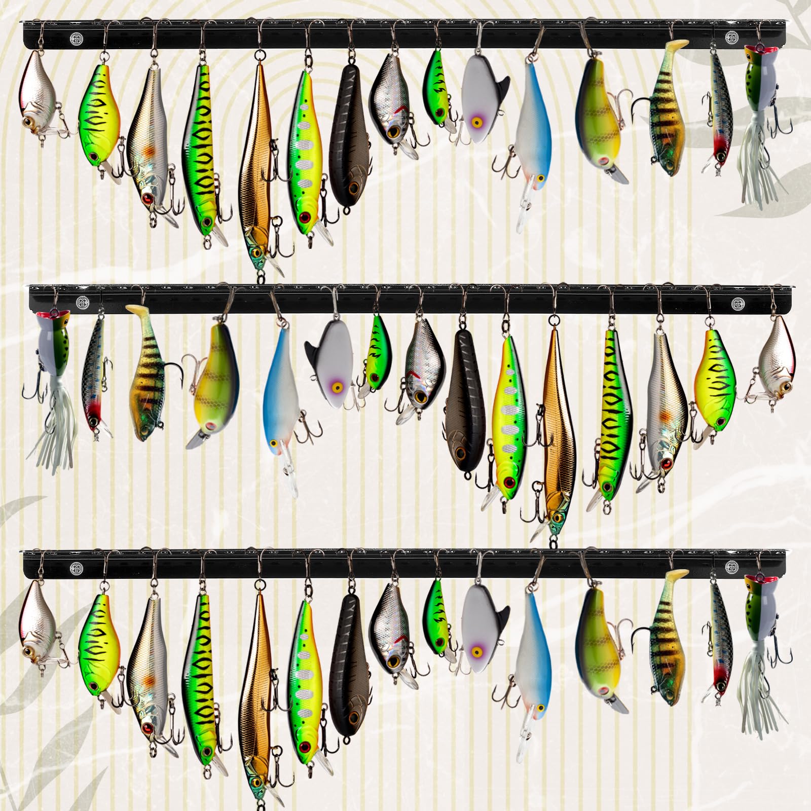 Compact and portable display rack design for fishing gear