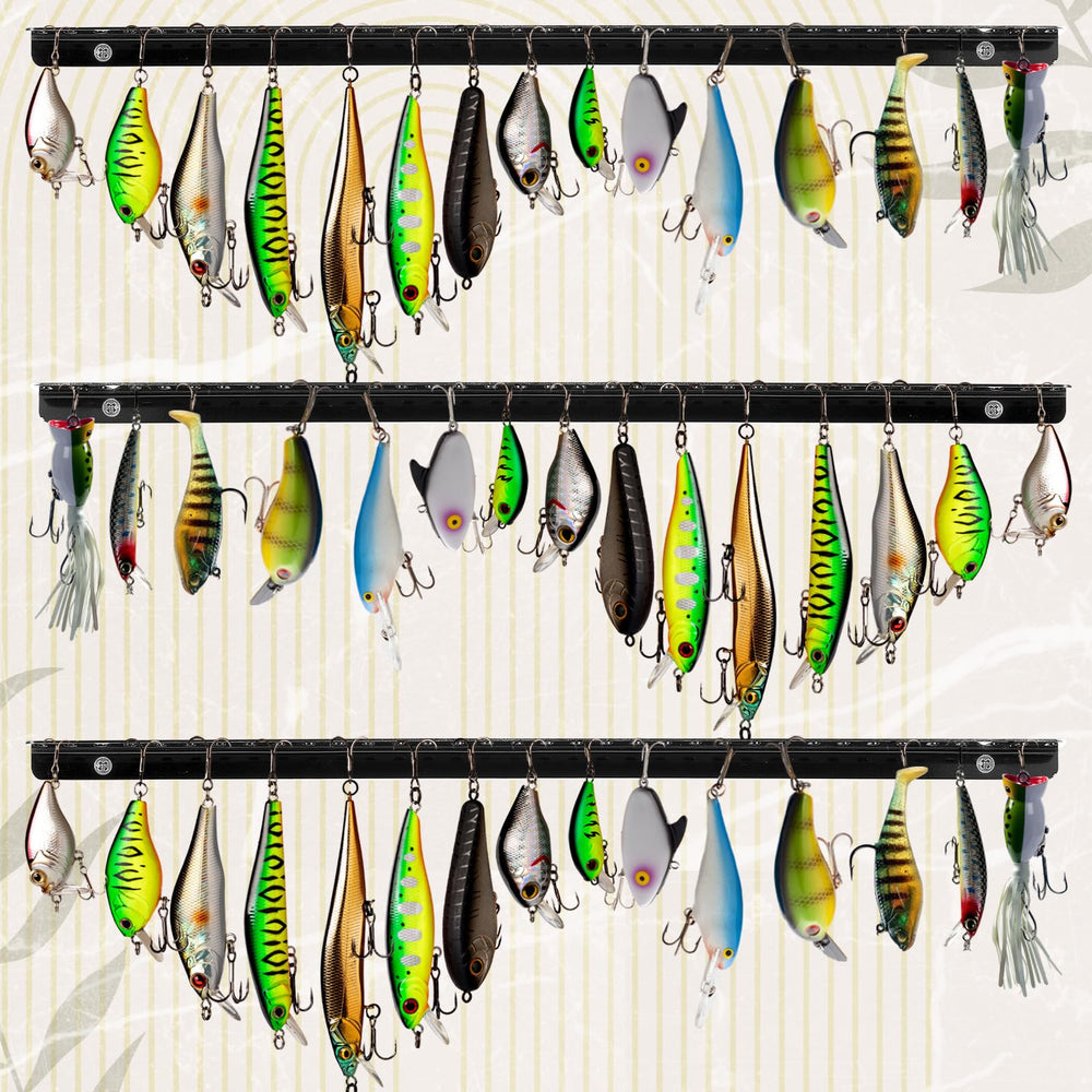 Compact and portable display rack design for fishing gear