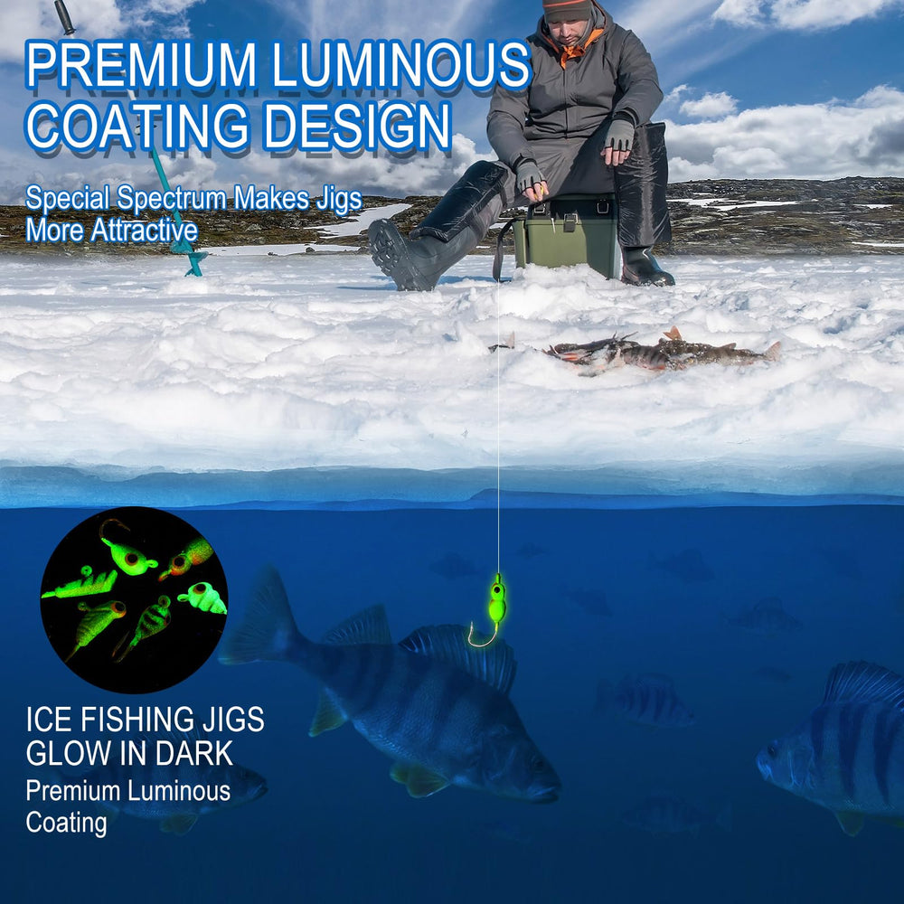 Halloscume perch sunfish panfish jigs illustrated for versatile freshwater fishing.