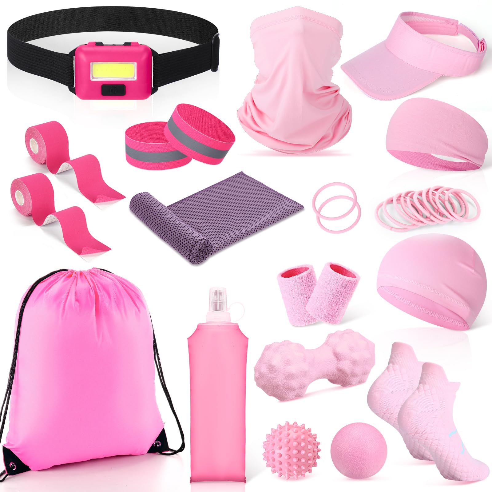 Halloscume pink headlamp for safer early morning runs and visibility