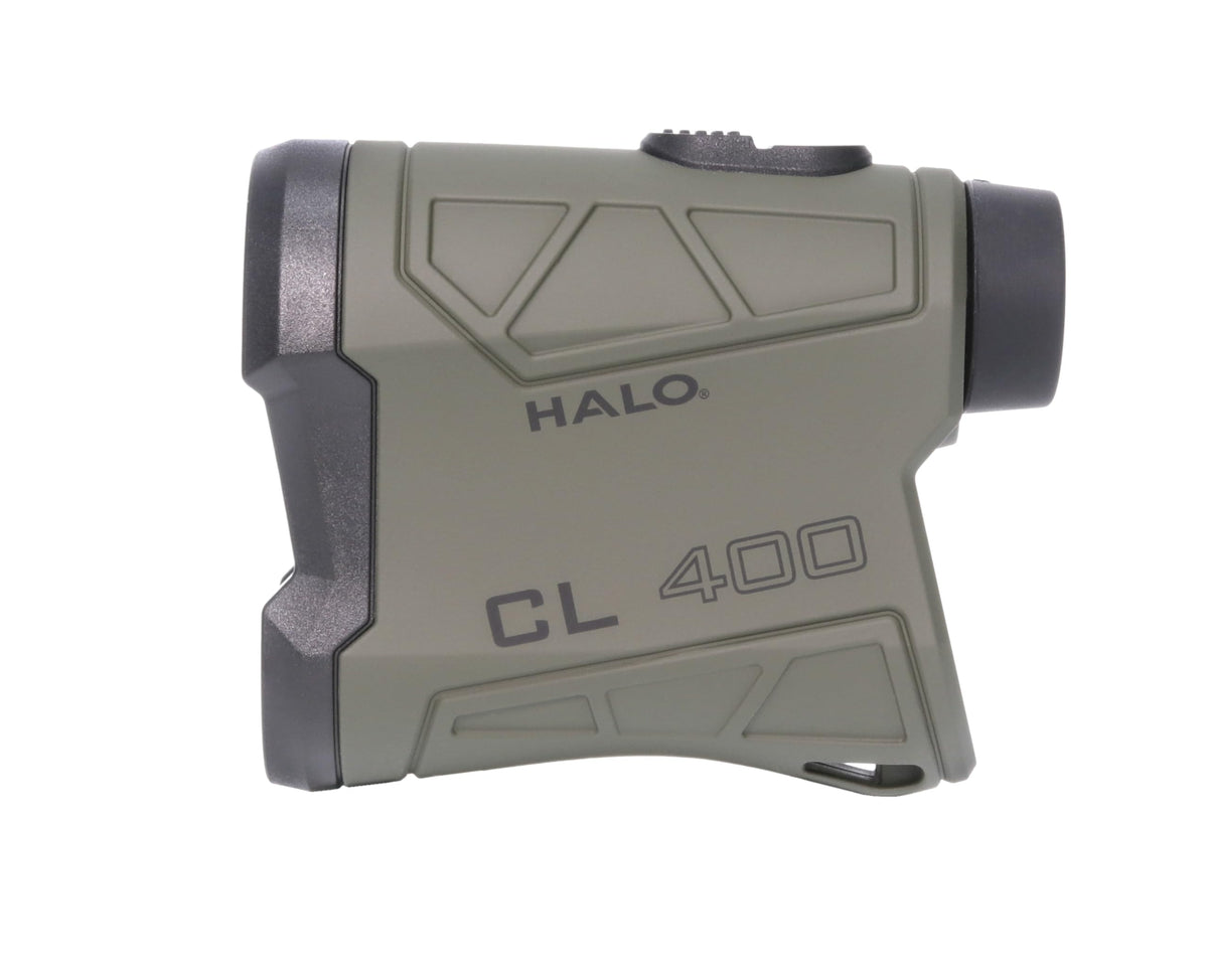 Halo Optics CL400 range finder showing 500 yd range to reflective target