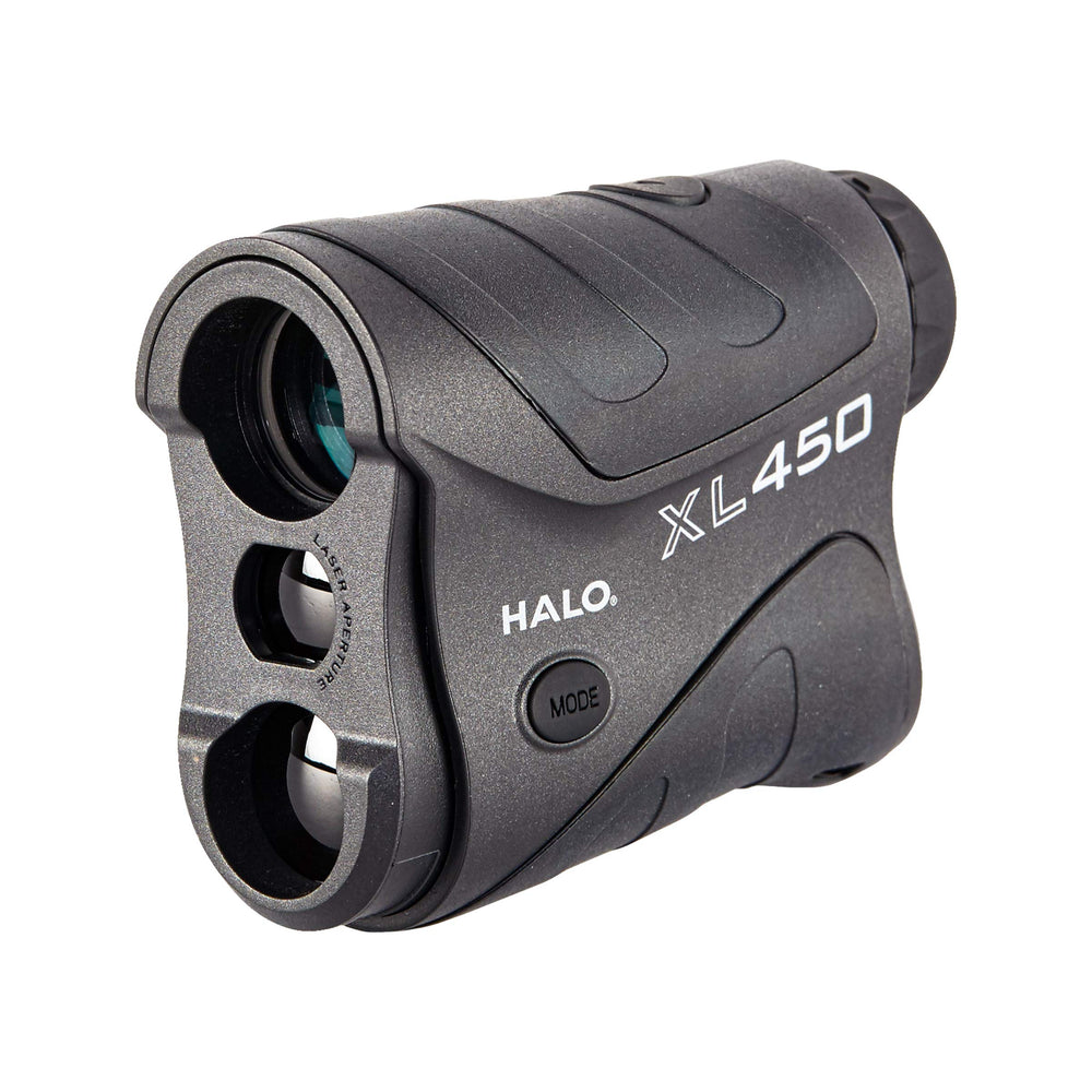 Halo Optics XL 450 rangefinder front view showing compact rugged design for quick field distance checks.