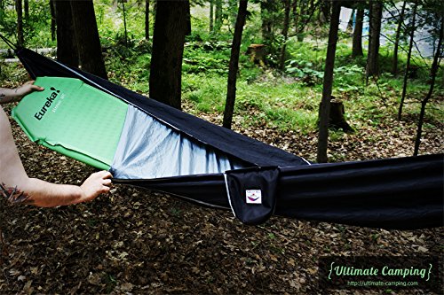 Hammock Bliss Sky Bed patented asymmetrical design for flat lay
