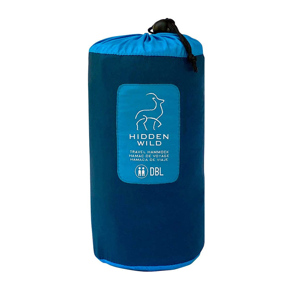 Hammocks Hidden Wild Double Travel folded with attached carry bag showing portability