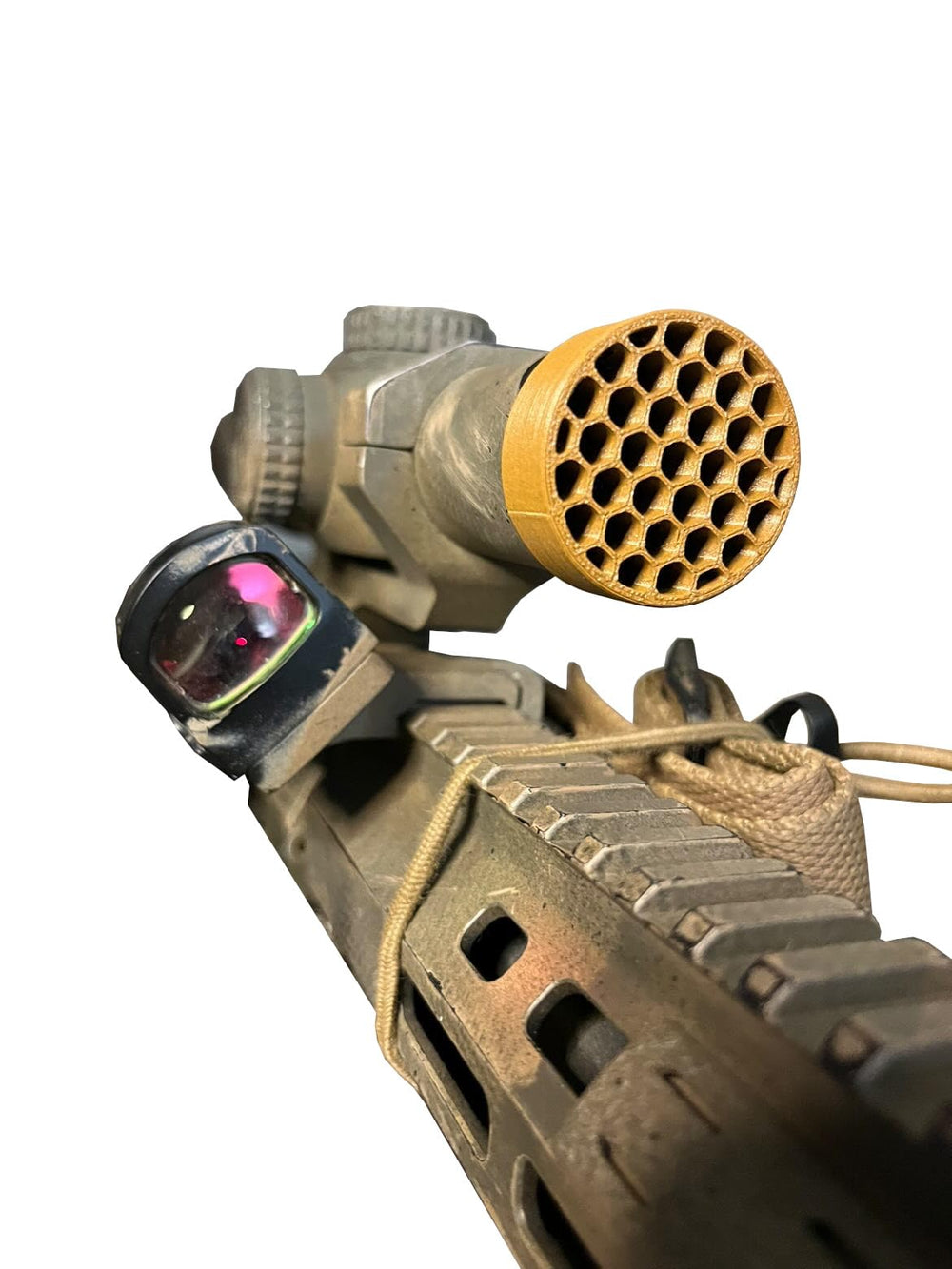 Hammy3DPrints Killflash ARD on a 34mm objective end reduces glare for clearer viewing.
