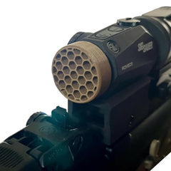 Hammy3DPrints Killflash ARD on Romeo 5 end reduces glare for clearer shots.