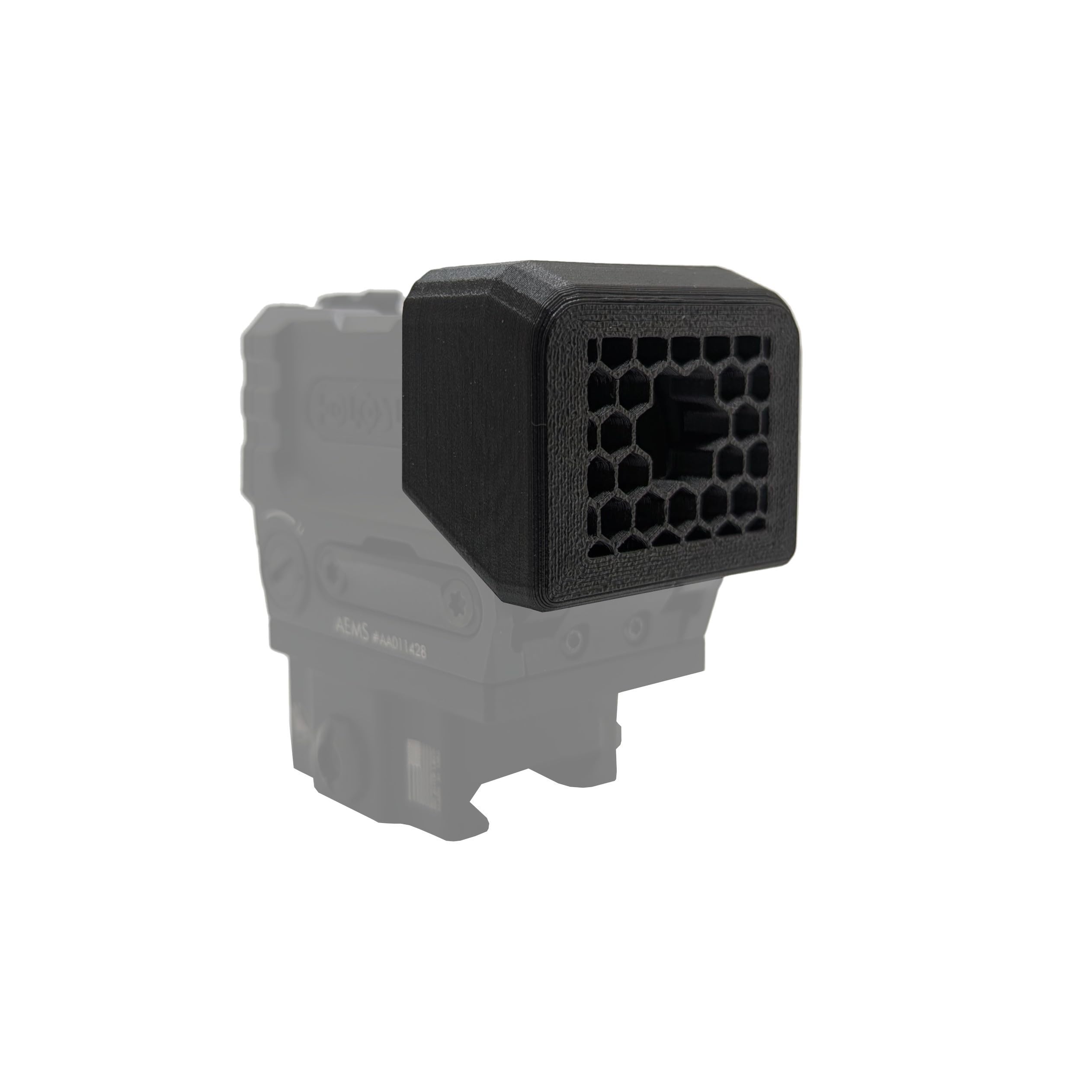 Hammy3DPrints Killflash ARD end reduces glare while keeping the Holosun AEMS center visible.