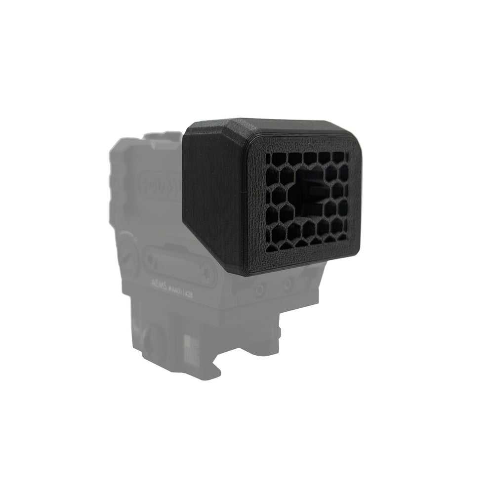 Hammy3DPrints Killflash ARD end reduces glare while keeping the Holosun AEMS center visible.