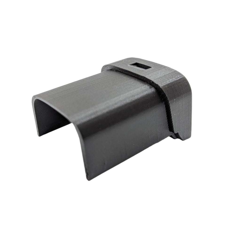 Installation action demonstrates secure friction-fit onto the EOTech optic