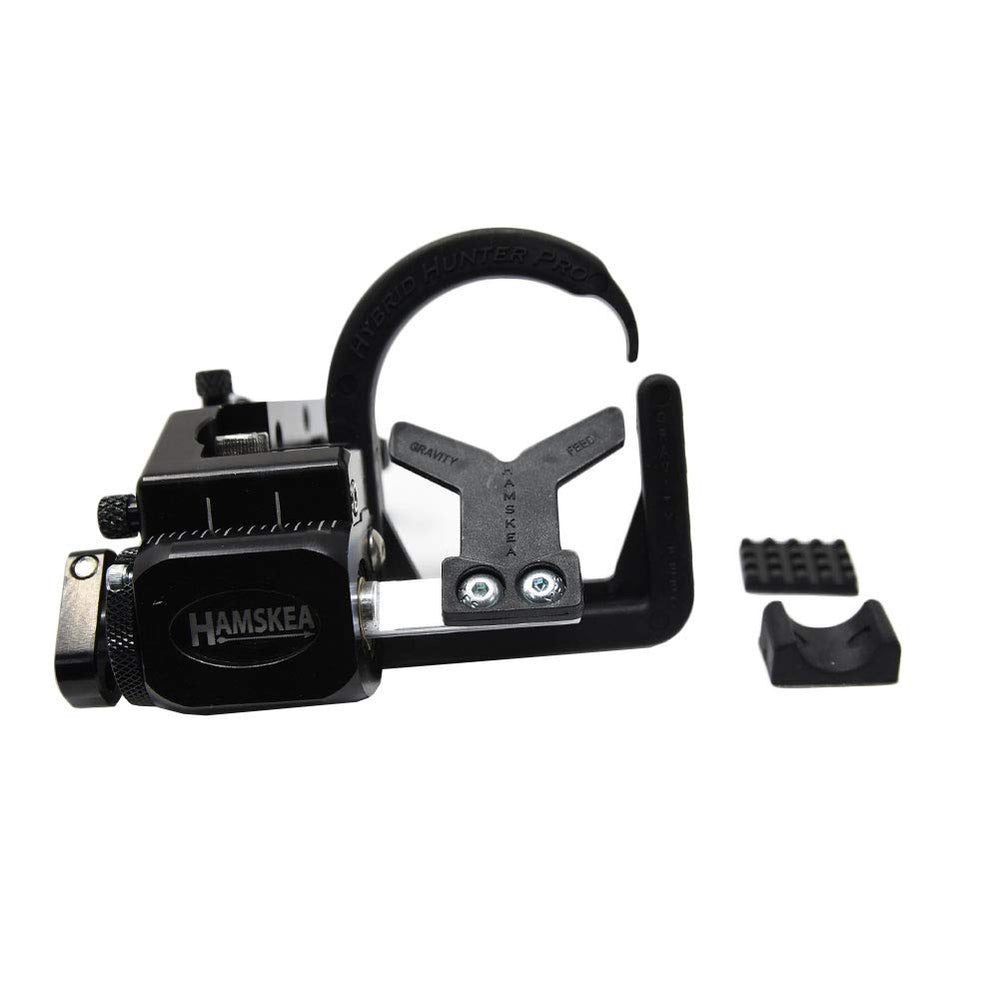 Hamskea Hybrid Hunter Pro left-hand arrow rest close-up knob enabling precise micro tune