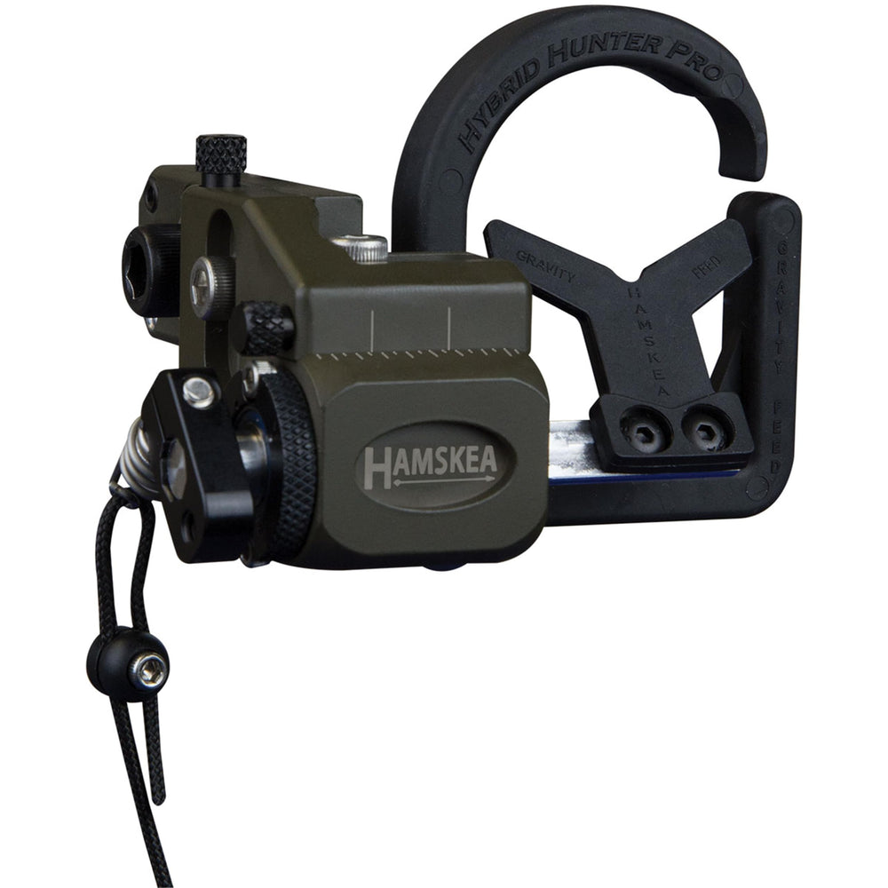 Hamskea Hybrid Hunter Pro LH OD Green rest ready for field use, enabling precise, repeatable shots.