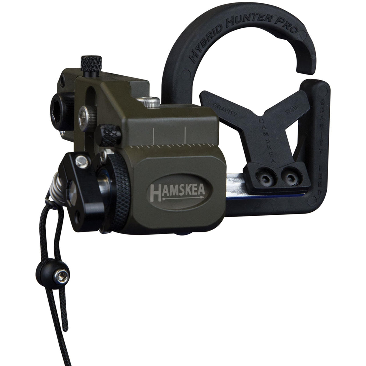 Hamskea Hybrid Hunter Pro LH OD Green rest ready for field use, enabling precise, repeatable shots.